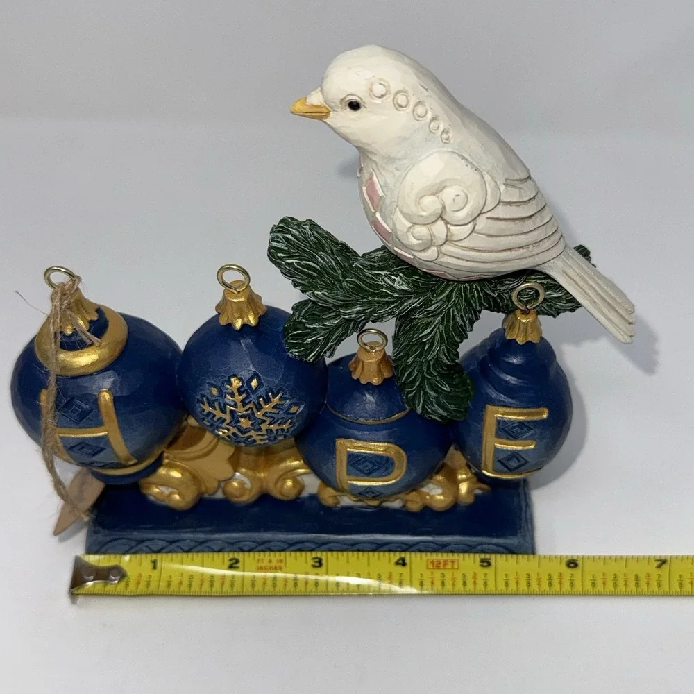 NWT Jim Shore Peaceful Perch Blue & Gold Hope with Dove Figurine 6017042